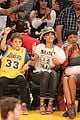 rihanna bff melissa forde hold hands at lakers game 01