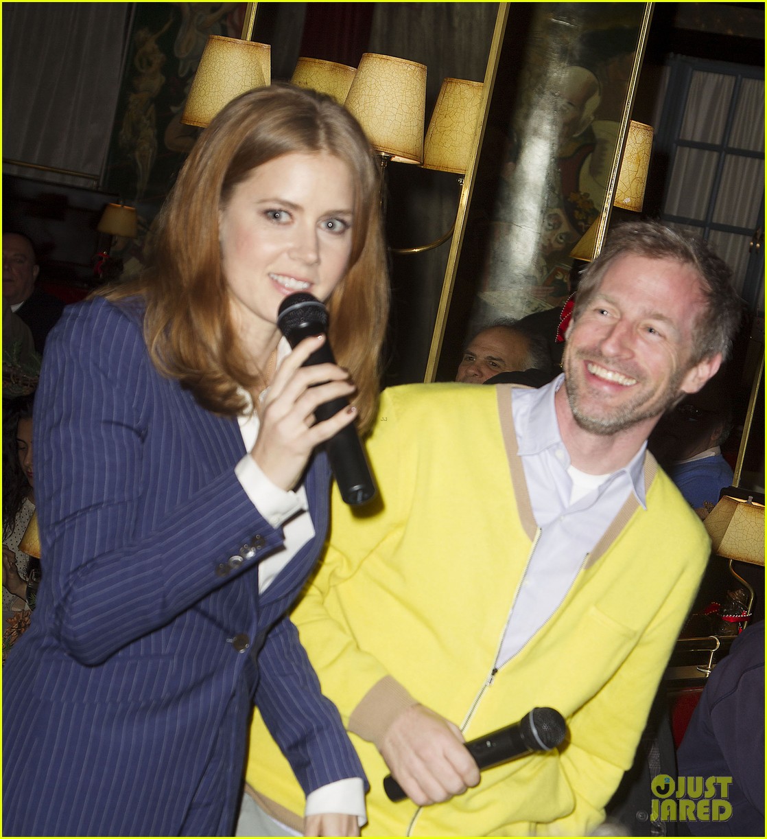 amy adams rocks pinstriped pantsuit at her luncheon 023009166