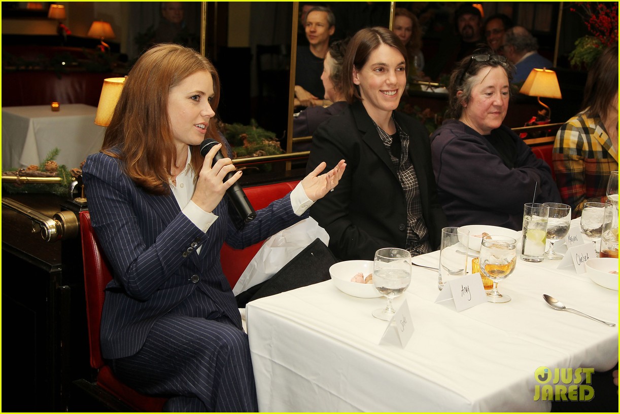 amy adams rocks pinstriped pantsuit at her luncheon 093009173