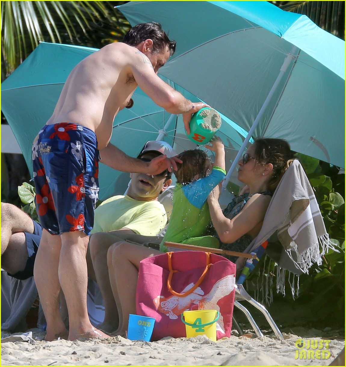 robert downey jr swims shirtless plays with exton in st barts 053019700