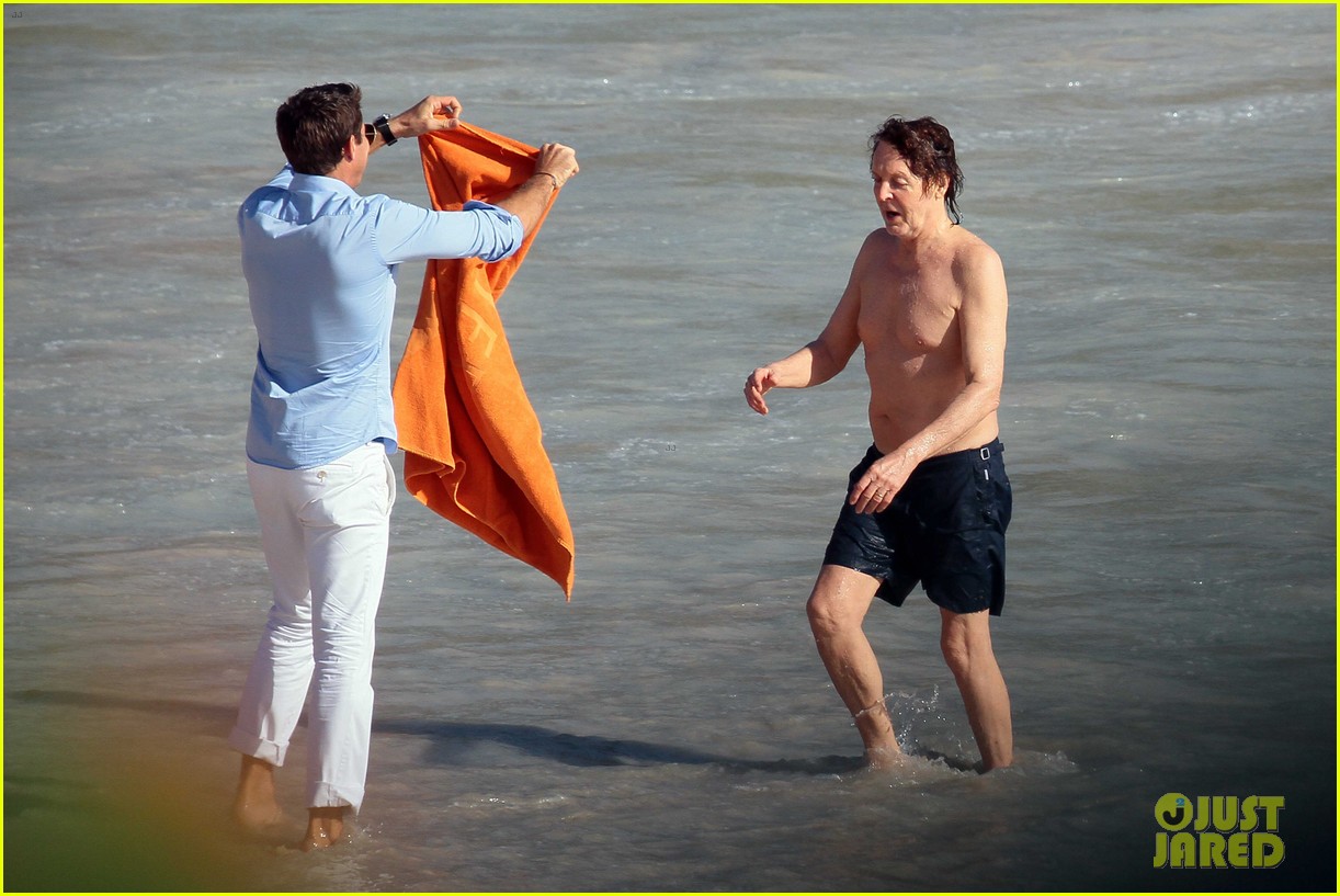 paul mccartney shirtless vacation with wife nancy shevell 153018506