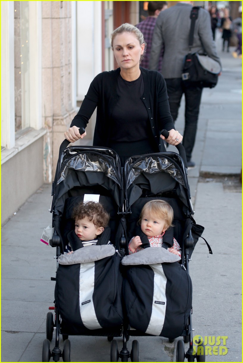 anna paquin pushes charlie poppy in their stroller 143011336