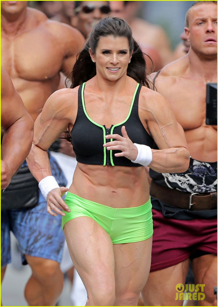 danica patrick is crazy buff in muscle suit for go daddy commercial 03