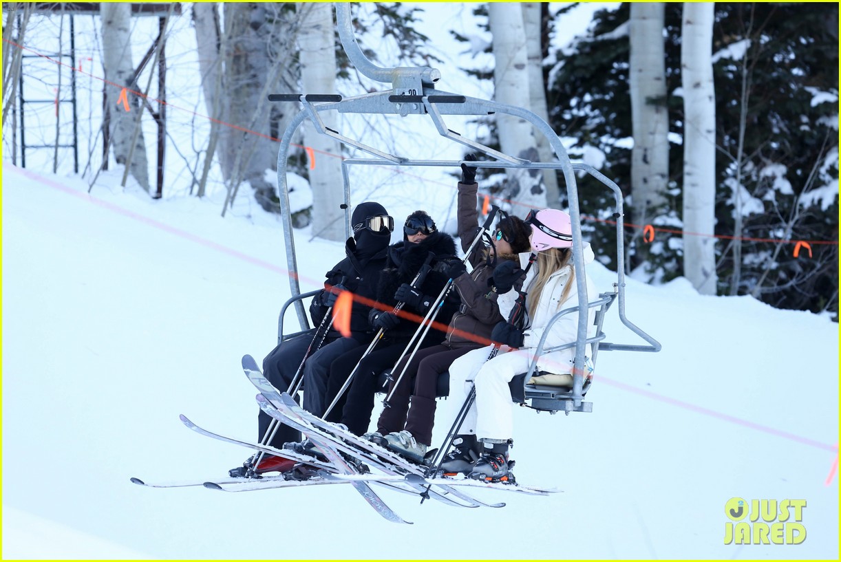 kanye west wears full face mask for skiing with kim kardashian 17