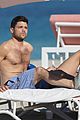 jerry ferrara shirtless miami beach lounging with girlfriend 02
