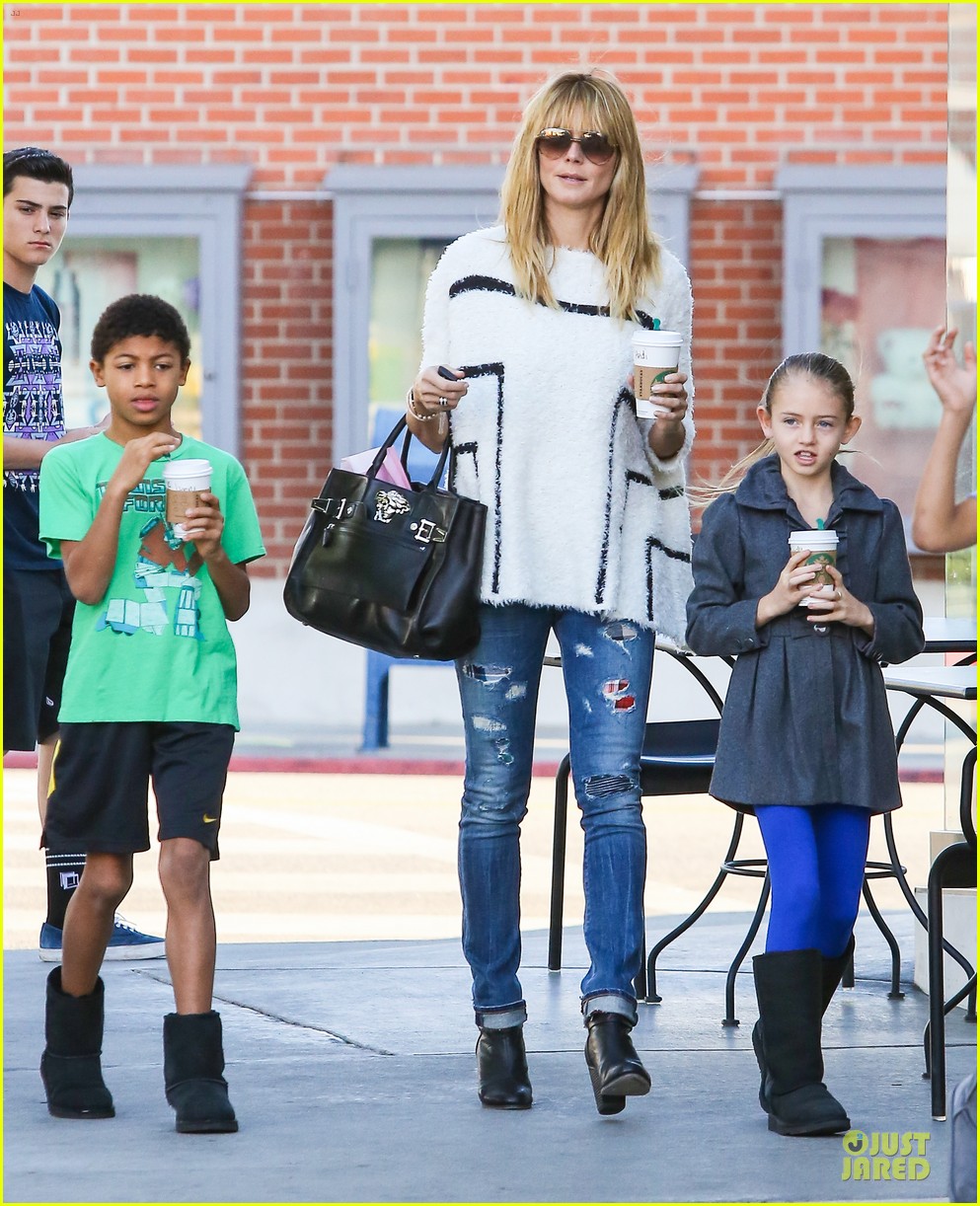 heidi klum grabs coffee before jag gym stop with the kids 02