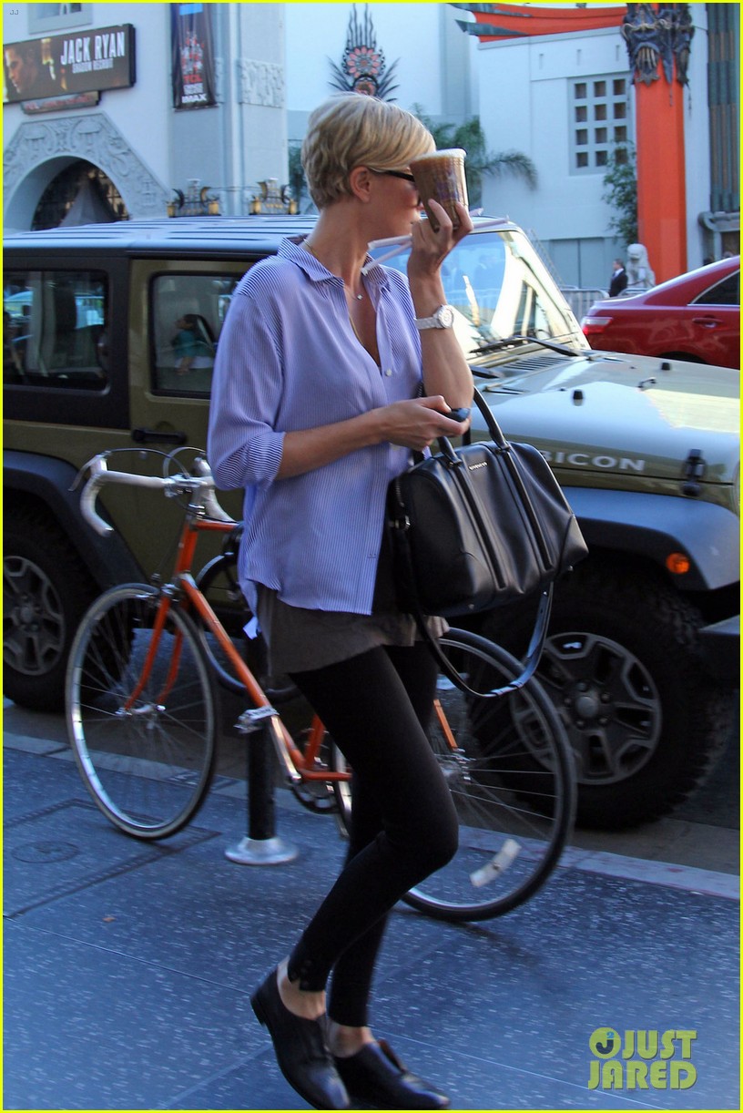 charlize theron picks up coffee on hollywood boulevard 03