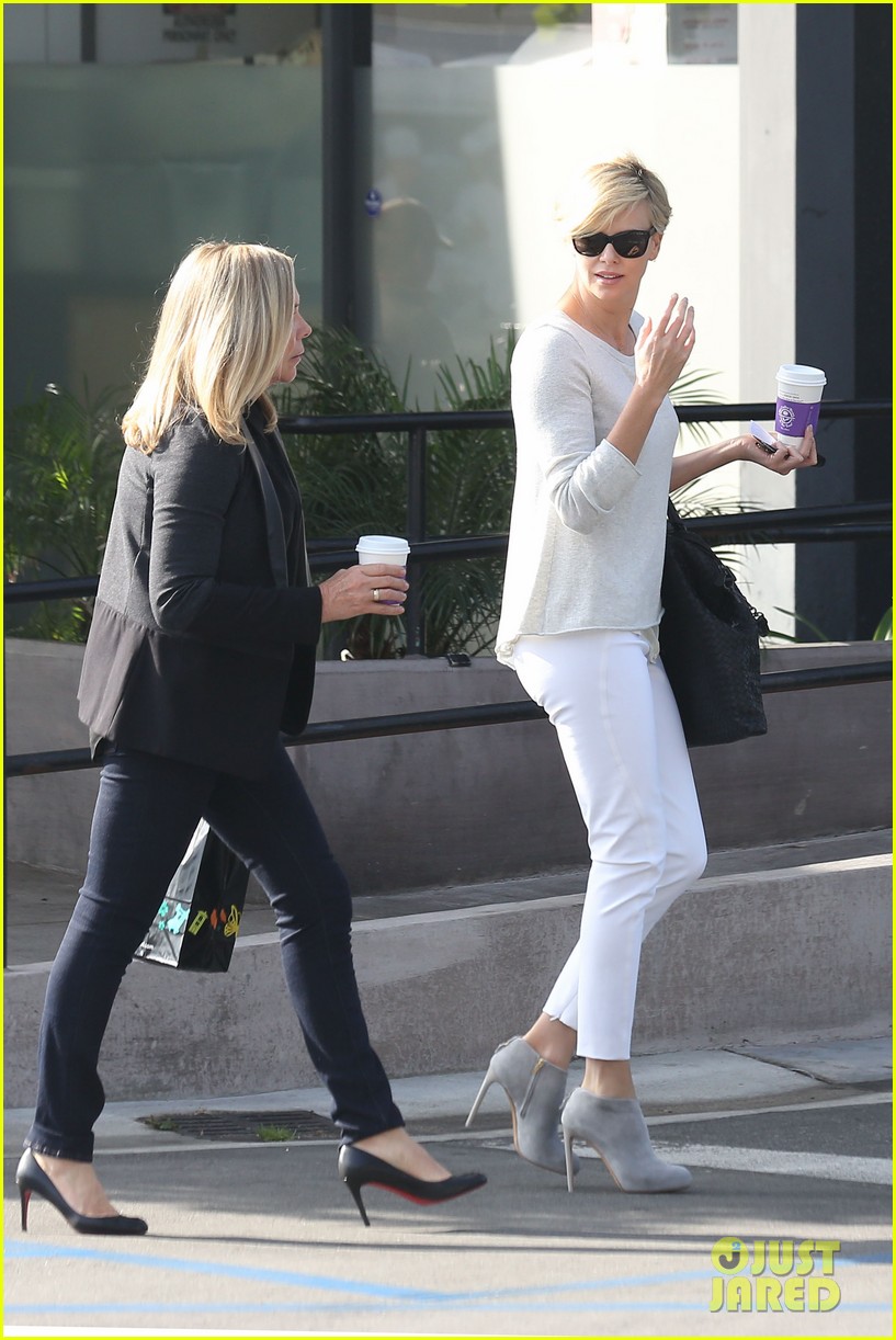 charlize theron vision in white for coffee run 043027201
