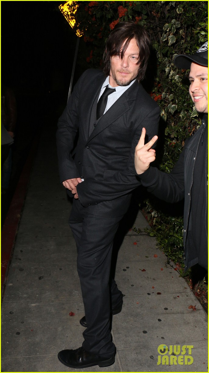 norman reedus steps out with castmates before walking dead premiere 01