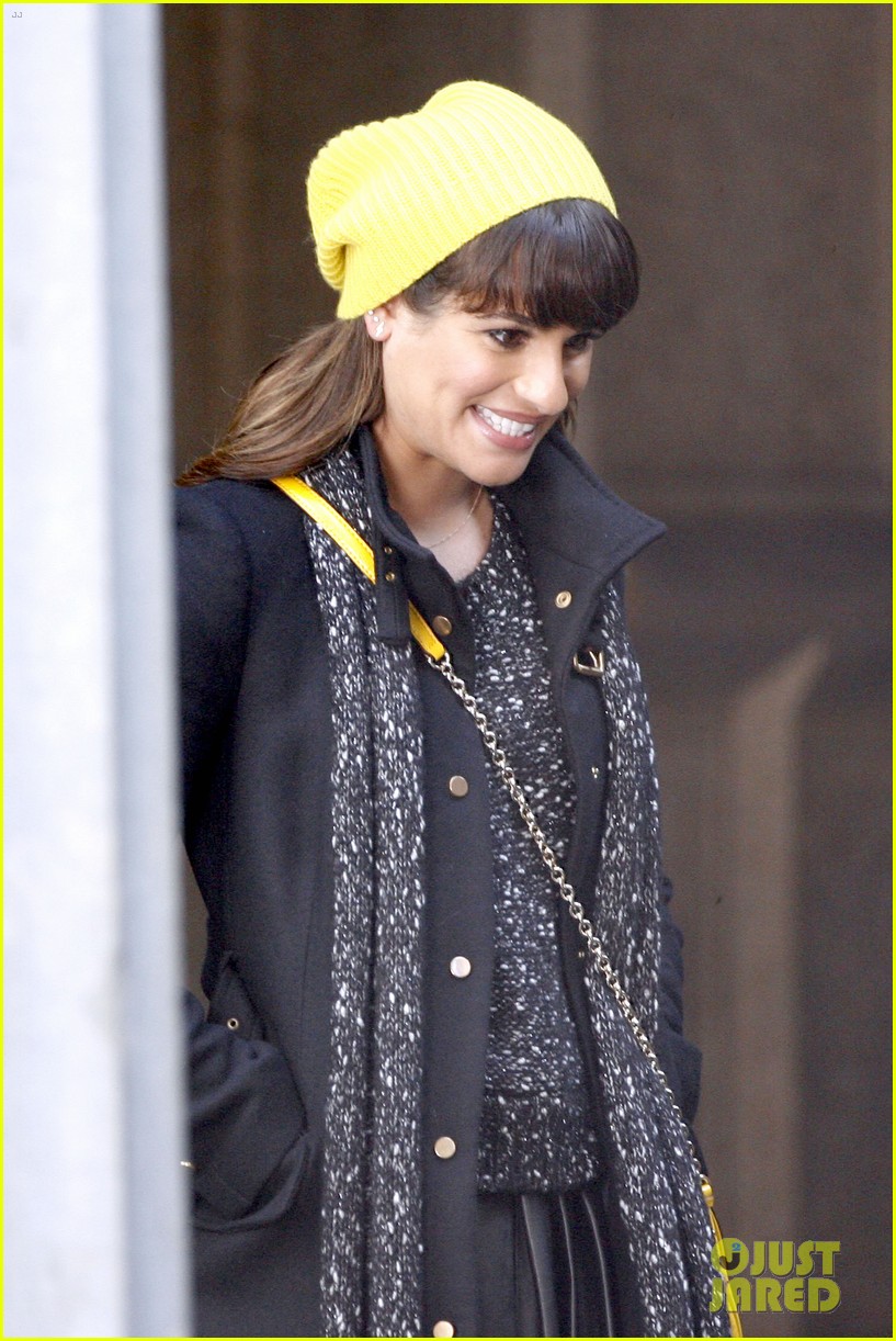 lea michele films glee new york scenes with kevin mchale 15