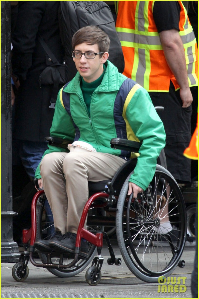 lea michele films glee new york scenes with kevin mchale 173056546