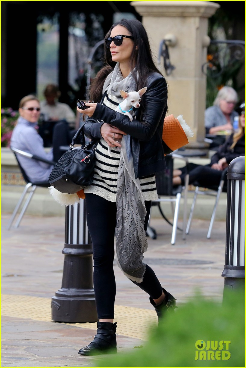 demi moore takes her tiny dog to yoga class 013051305