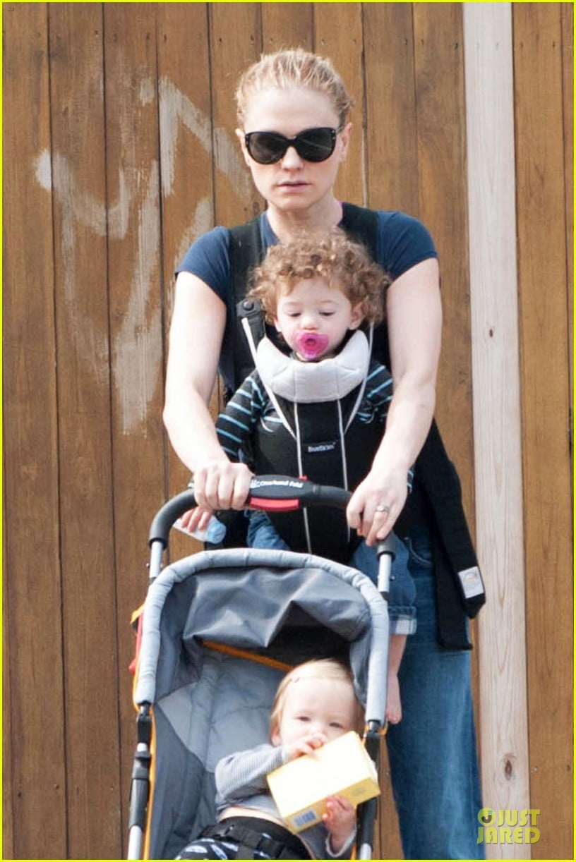 anna paquin casual saturday stroll with the twins 023058597