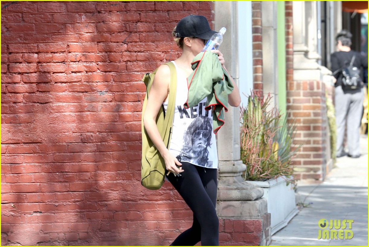 charlize theron has low key gym day after date night 07
