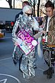 lady gaga shines in silver foil outfit 01