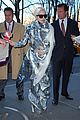lady gaga shines in silver foil outfit 05