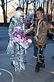 lady gaga shines in silver foil outfit 12