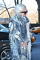 lady gaga shines in silver foil outfit 13