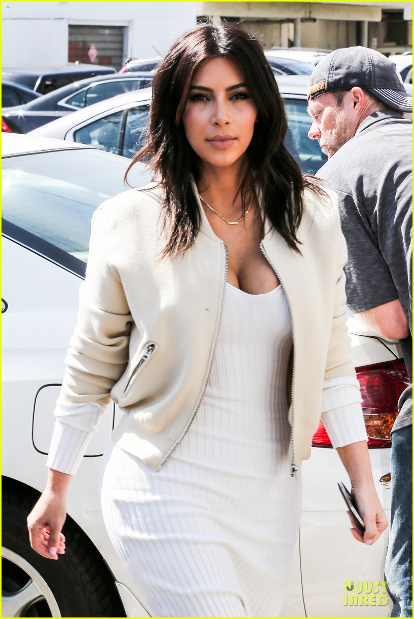 kim kardashian gets ready for summer with white dress 06