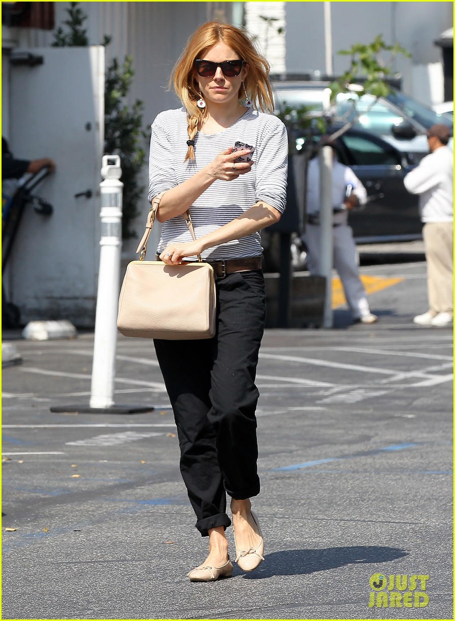 sienna miller sports red hair for busy beverly hills afternoon 063067745