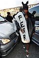 rihannas fur stole is covered in fear at paris fashion show 05