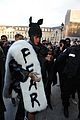 rihannas fur stole is covered in fear at paris fashion show 08
