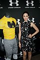 emmy rossum plays with shoes at under armour store launch 09