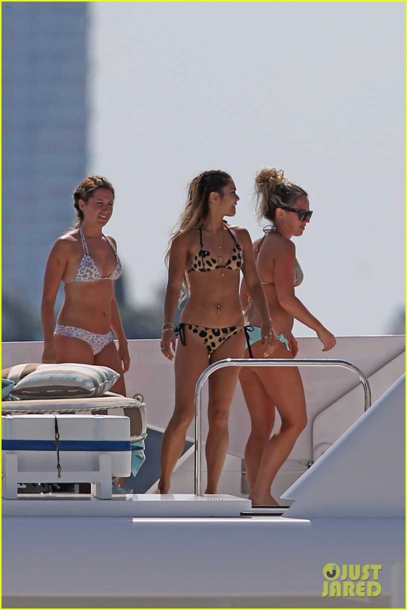 vanessa hudgens bares bikini on a yacht with ashley tisdale 063115877