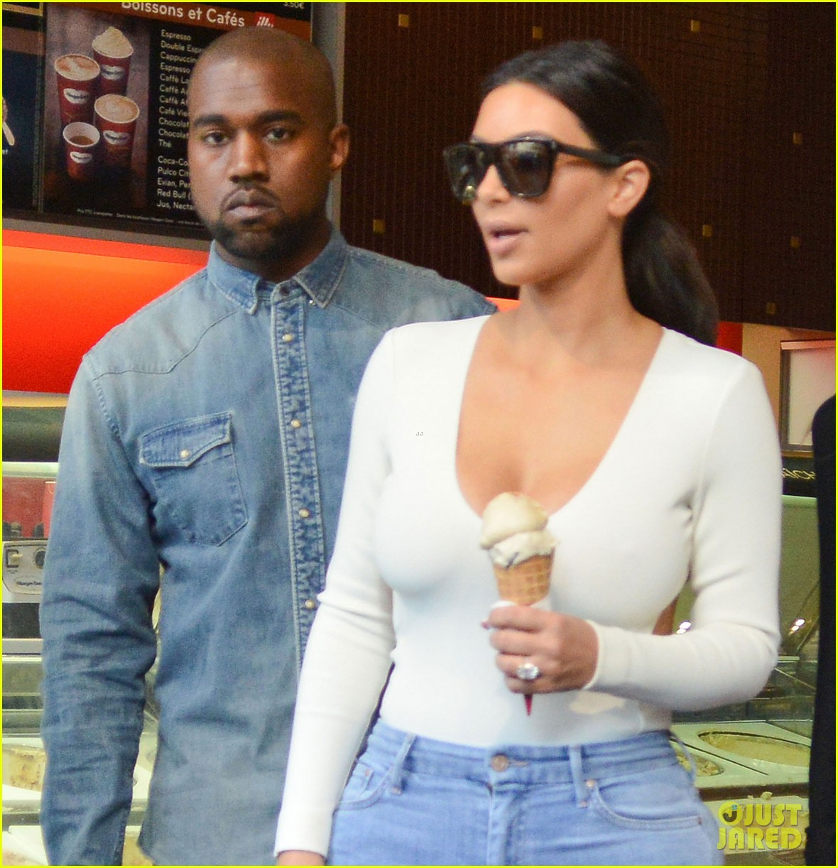 kim kardashian kanye west ice cream cones paris 10