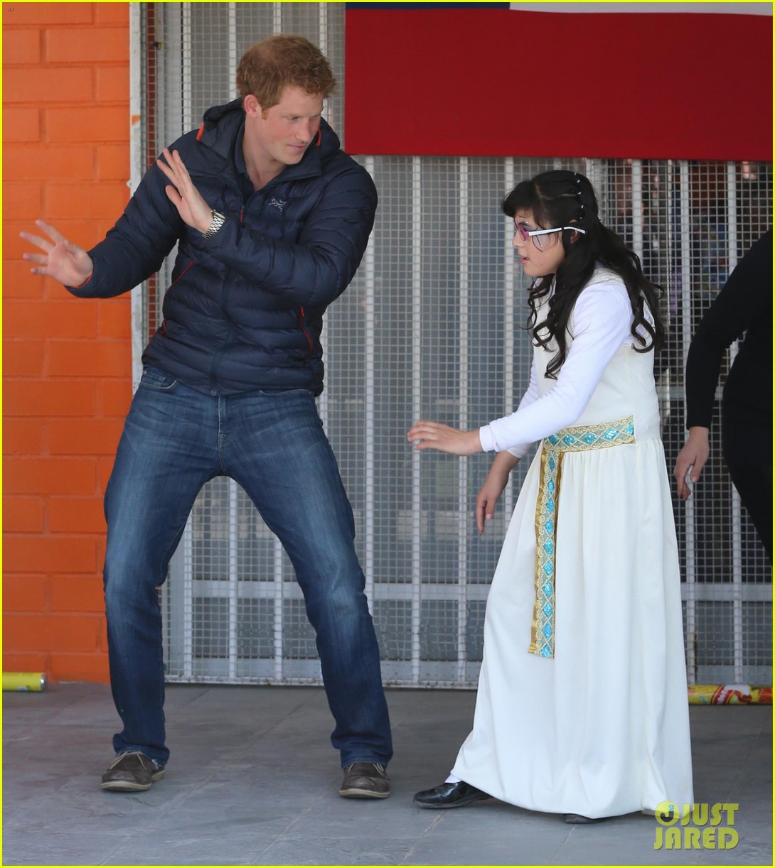 prince harry busts a move children chile visit 20