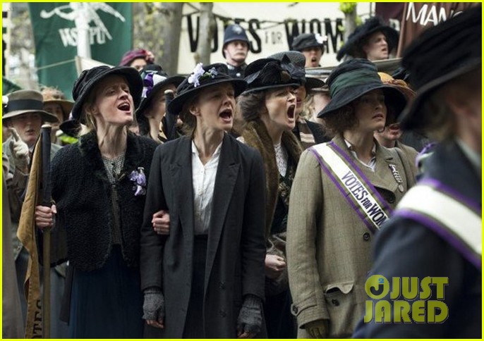 carey mulligan helena bonham carter protest for their right in first suffragette image 01