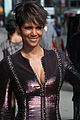 halle berry shows some cleavage at letterman 02