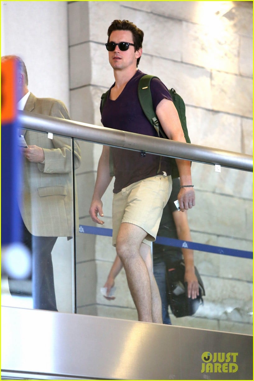 matt bomer wears short shorts at the airport 03
