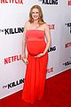 mireille enos shows off her baby bump at premiere of the killing 09