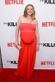 mireille enos shows off her baby bump at premiere of the killing 13