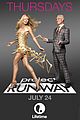 heidi klum is totally naked under a shield of hangars in project runway poster 04
