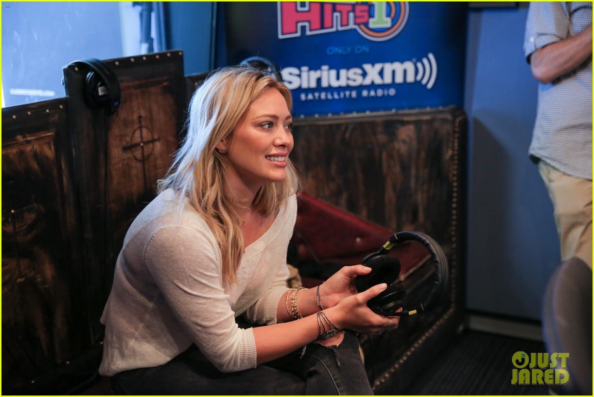 hilary duff promotes new single all about you at siriusxm 18