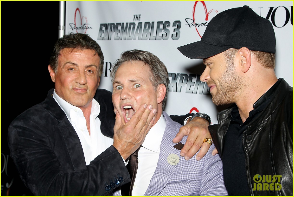 kellan lutz sylvester stallone throw punches at dujour party 193176814