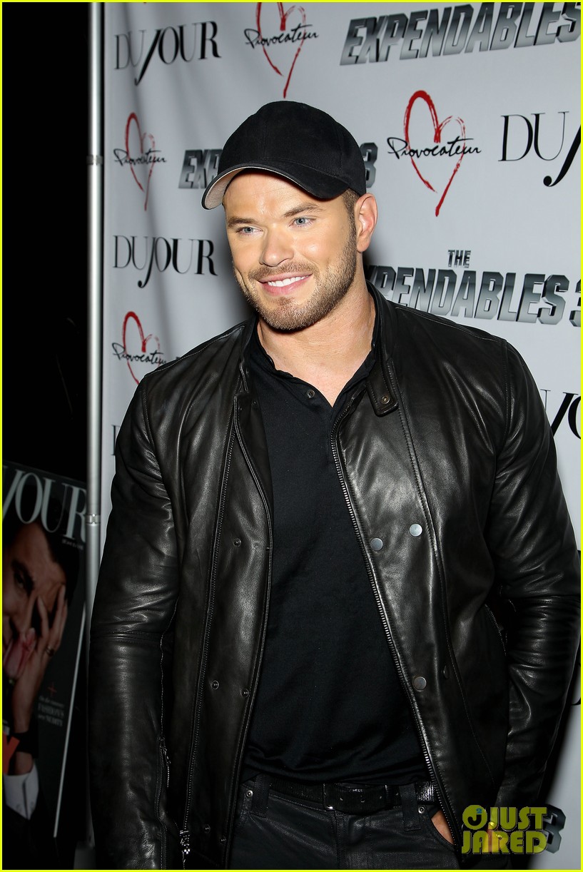 kellan lutz sylvester stallone throw punches at dujour party 363176831