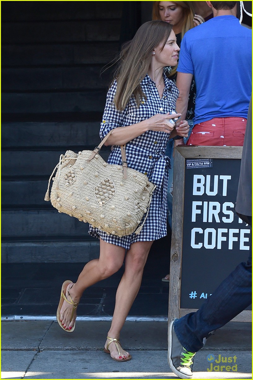 hilary swank laughing after coffee 163180000