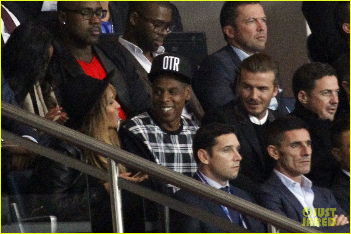 beyonce jay z catch soccer game with david beckham 033208200