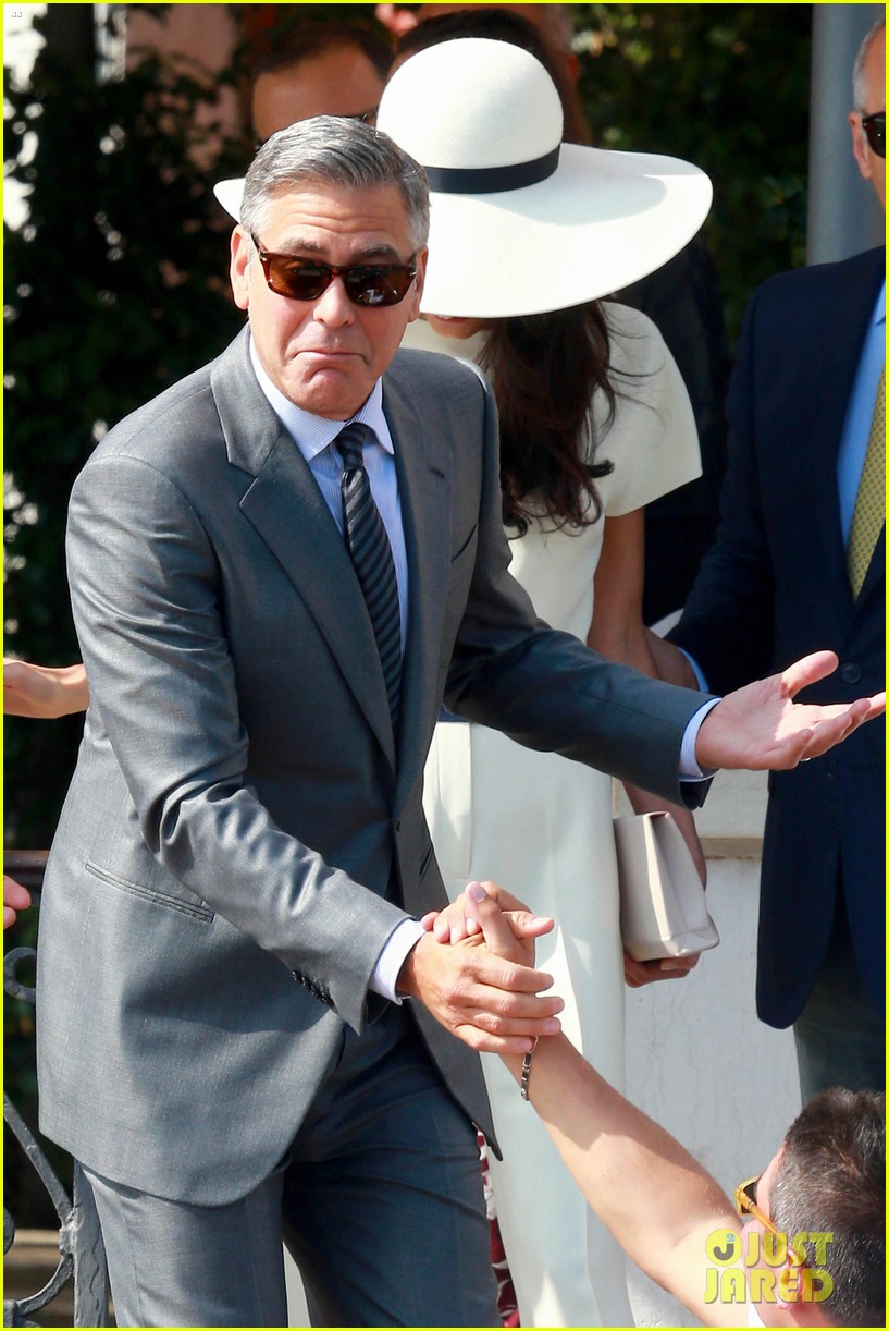 Clooney & Wife Amal Alamuddin End Wedding Weekend with Civil