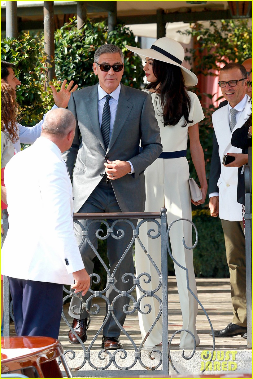 Clooney & Wife Amal Alamuddin End Wedding Weekend with Civil