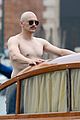 james franco covers his bald head at the sound the fury venice film 02
