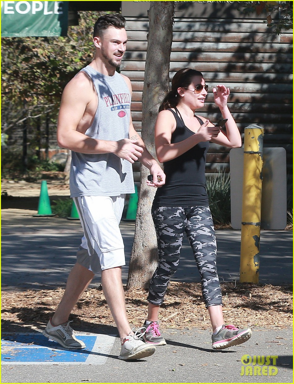 Lea Michele & Matthew Paetz Keep Each Other Happy on a Hike Photo