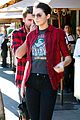 kendall jenner scott disick match in red flannel shirts 02