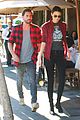 kendall jenner scott disick match in red flannel shirts 03