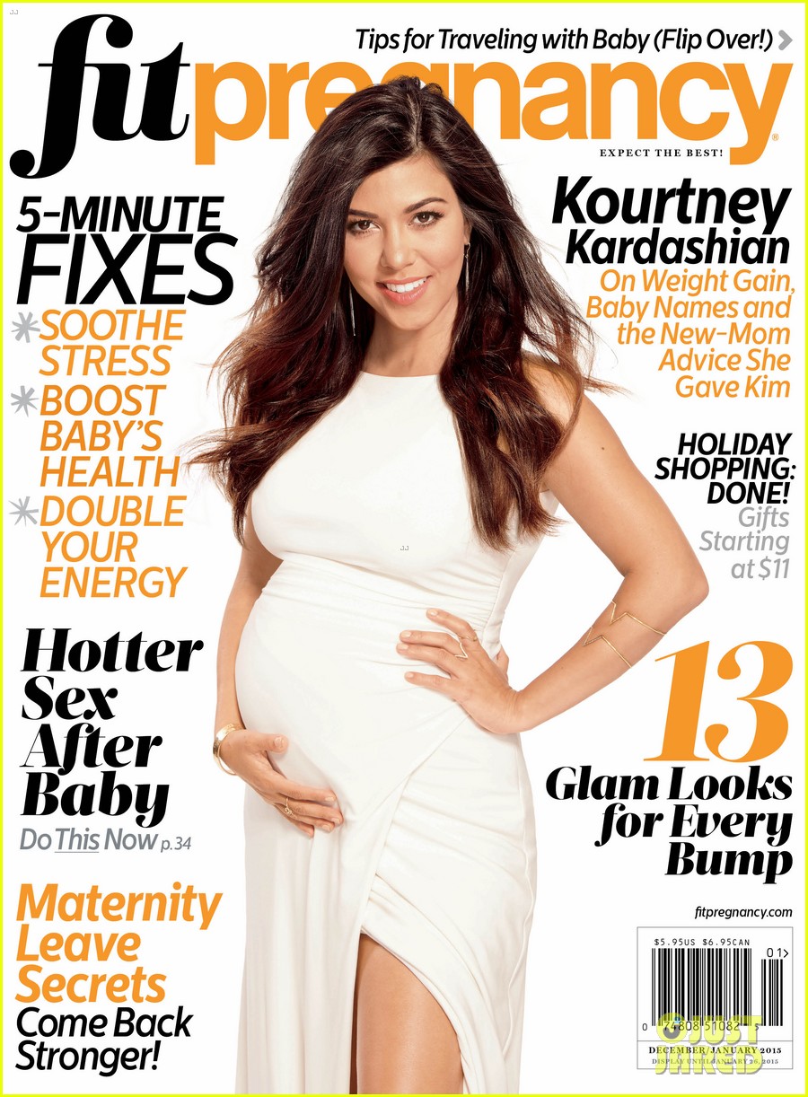Kourtney Kardashian Cradles Growing Baby Bump on 'Fit Pregnancy' Cover