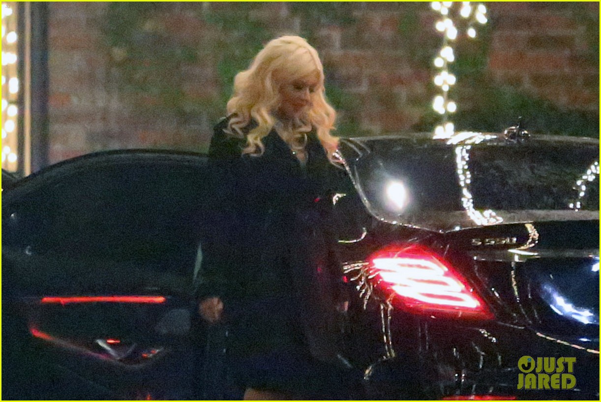 christina aguilera surrounded by celebs at shelli aznoff holiday party 123254702