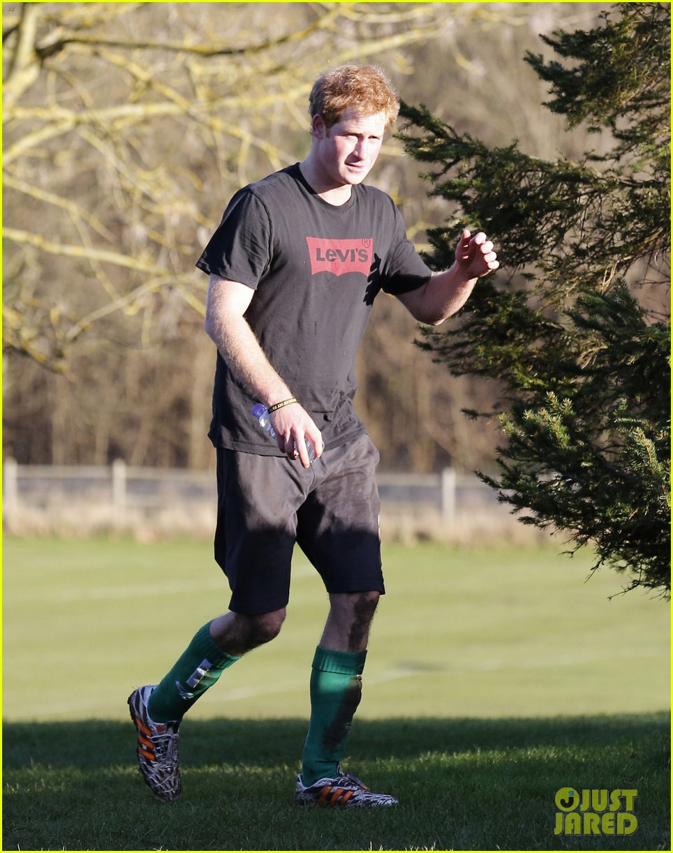 Prince Harry is Muddy for Christmas Eve Charity Soccer Game Photo